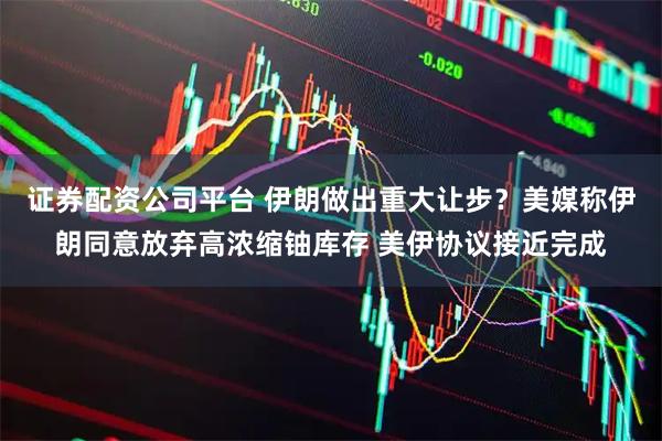 证券配资公司平台 伊朗做出重大让步？美媒称伊朗同意放弃高浓缩铀库存 美伊协议接近完成